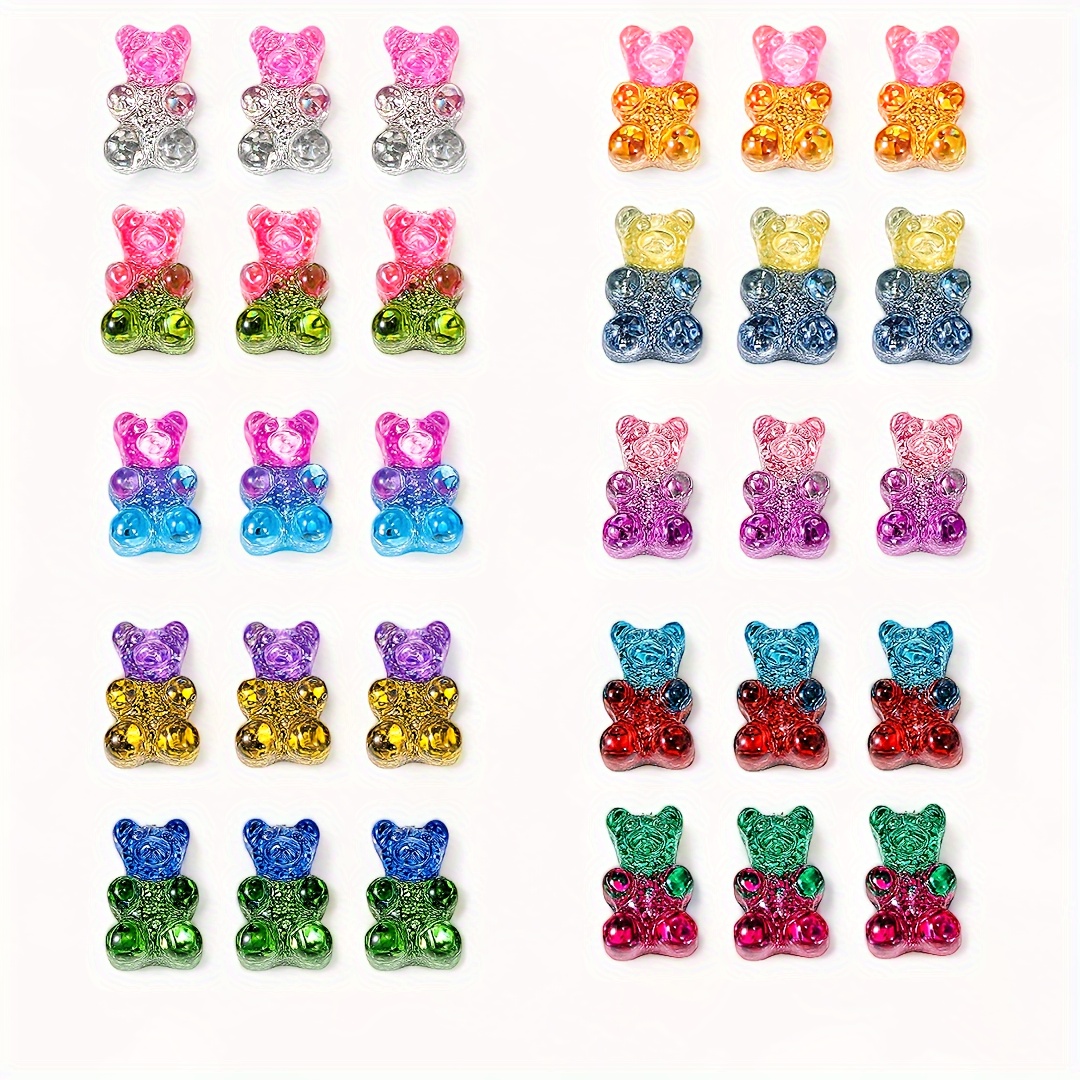 Resin Jelly Bear Glow In The Dark Gummy Bear Charms Beads - Temu