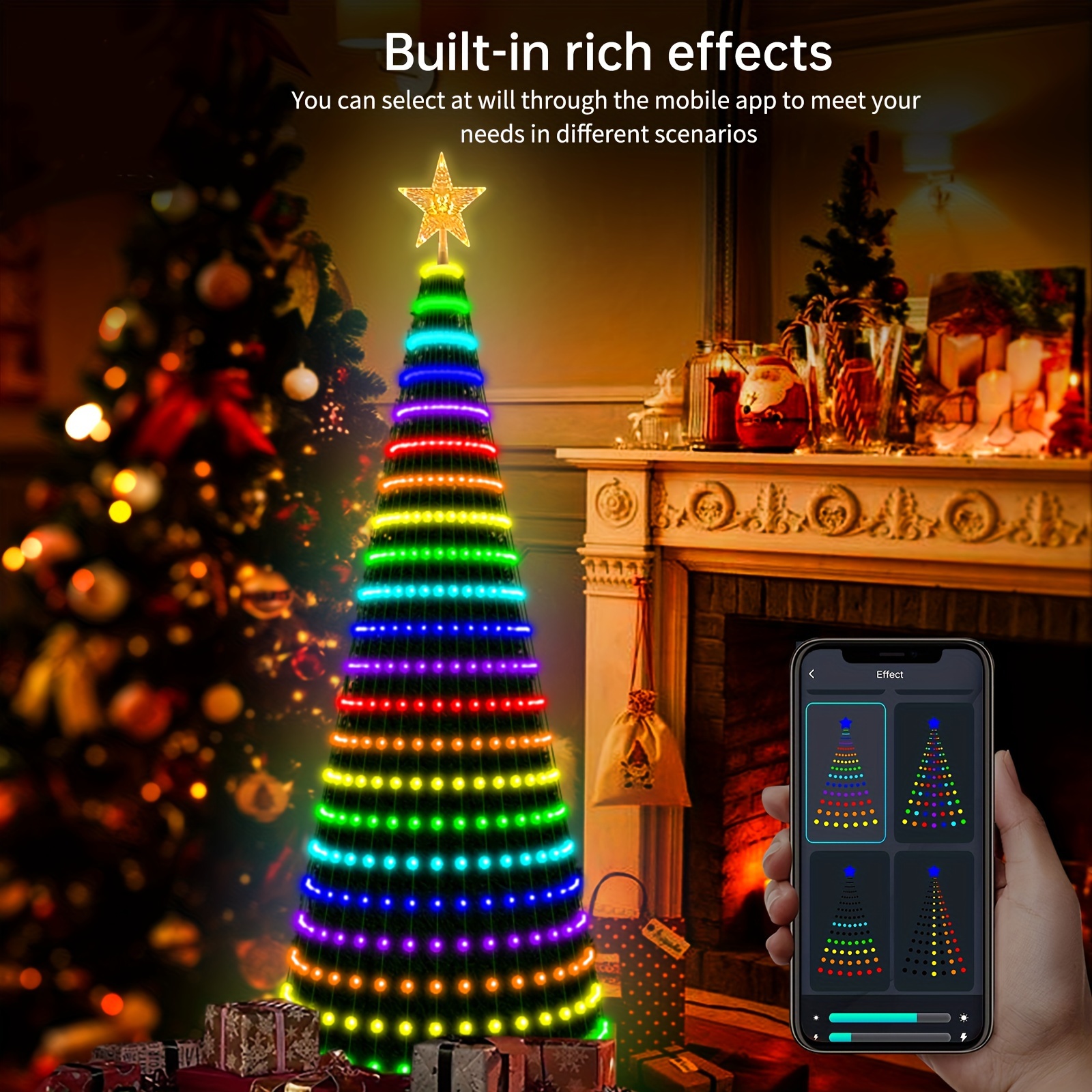  MIMIRGB 6Ft Smart Christmas Tree Lights with Remote