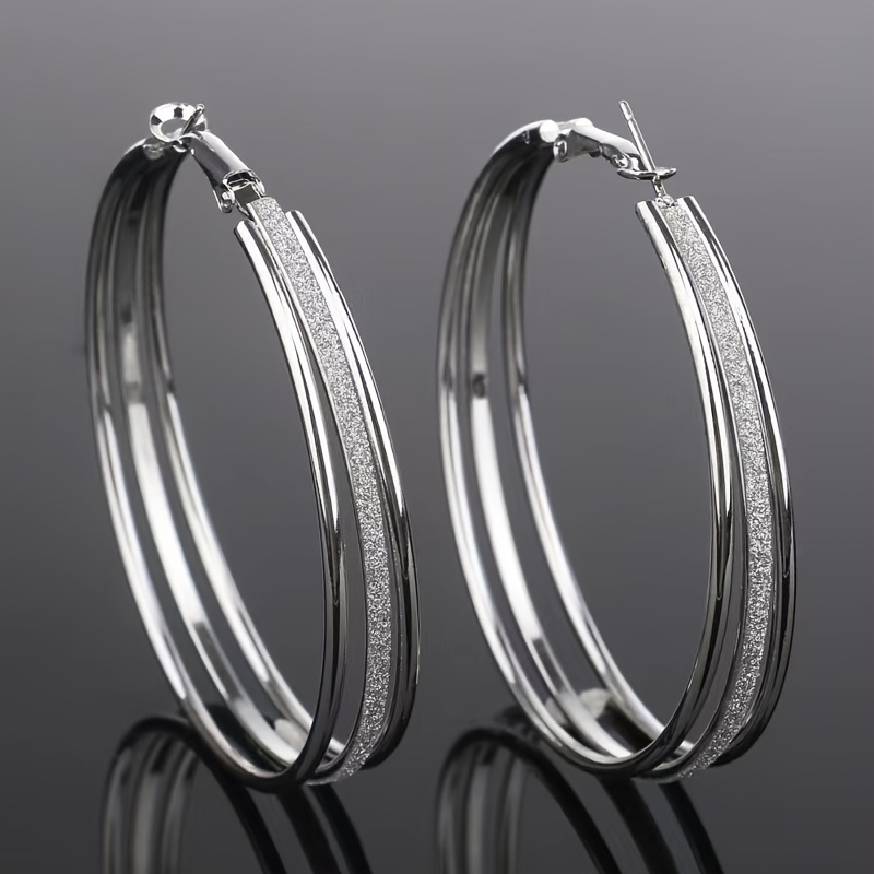 Titanium Steel Gold-plated Frosted Surface For Grandiose Ladies' Rings
