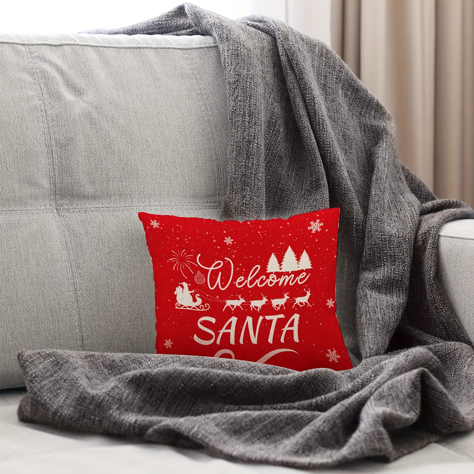 Christmas pillow discount and blanket set