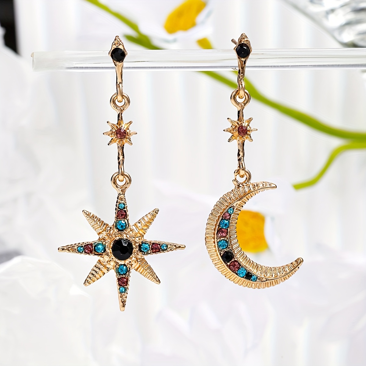 Boucles d'oreilles étoile de Noël à strass sourire – Retro Stage