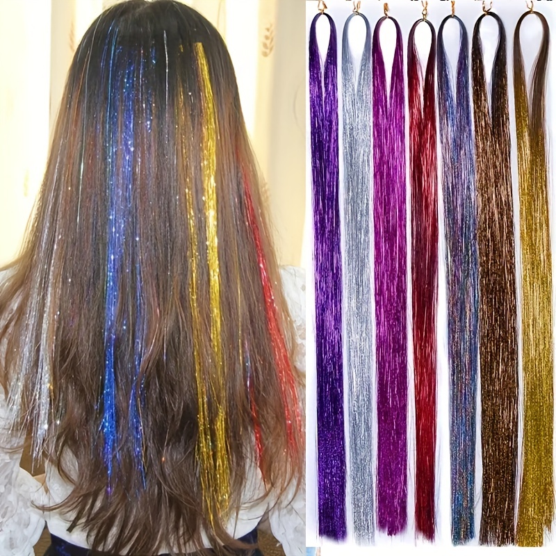 Hair Tinsel Clip In Hair Tinsel Colorful Glitter Tinsel Hair