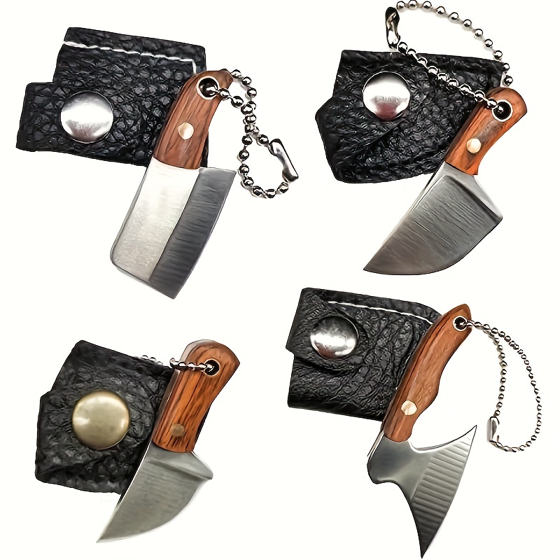 Mini Pocket Knives With Sheath Knife Set Keychain Knife Box - Temu