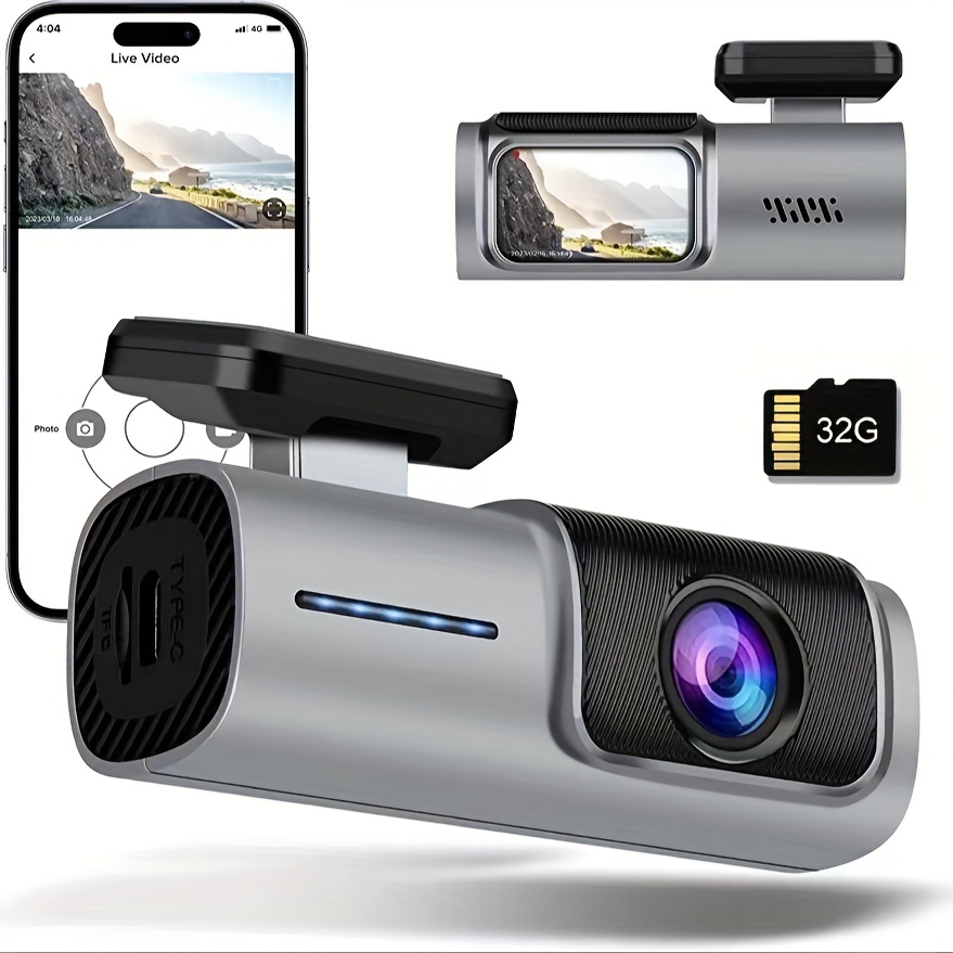 Dashcam avec Vidéo Ultra HD 1296p Caméra Avant pour Voiture