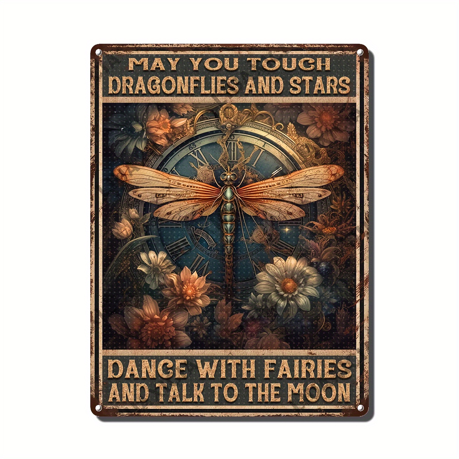 

1pc Vintage Metal Tin Sign, Dragonfly Wall Decor Funny What If I Fall Oh But My Darling Dragonfly Decor Metal Sign Vintage Toilet Decoration Metal Sign 8x12 Inch Eid Al-adha Mubarak