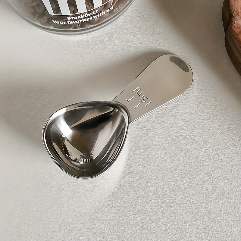 1pc, Measuring Coffee Scoop, 304 Stainless Steel Coffee Graduated Measuring  Spoon, Milk Powder Spoon, Seasoning Spoon, Measuring Spoon Set,Coffee Bean