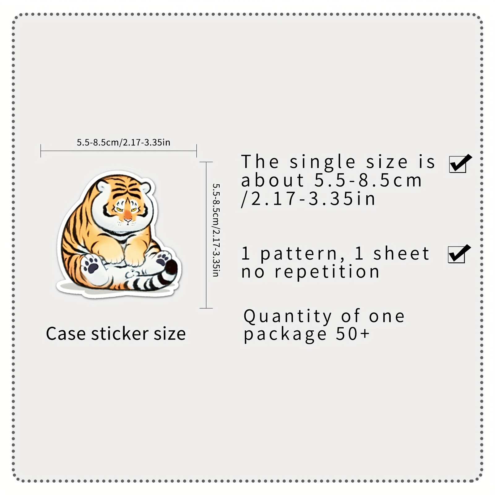 Fat Tiger Cute Animal Waterproof Doodle Stickers Diy Phone - Temu Canada