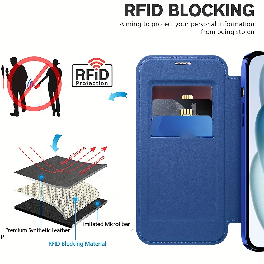 Blue -style Business Flip Leather Case With Magnetic Suction Lens