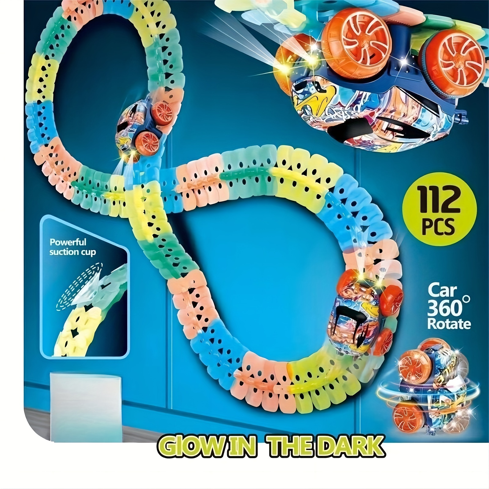 Kids Track Cars For Boys, Colorful Glow In The Dark Bendable Flexible  Racetrack With Led Light-up Race Car,anti-gravity Assembled Track Car  Christmas,halloween,thanksgiving Gifts - Temu United Arab Emirates
