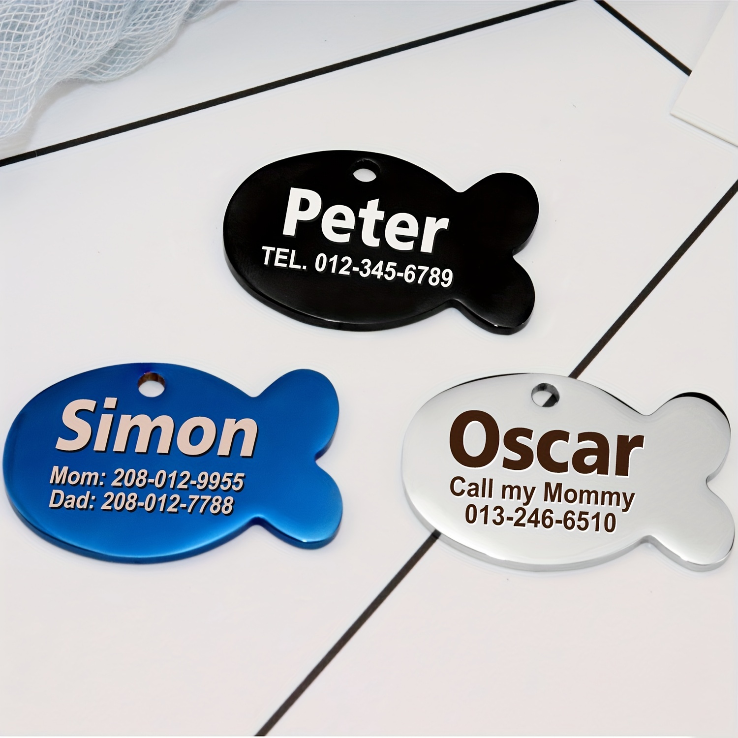 Custom Name Tags with Logo - Stainless Steel Engraved Name Tags