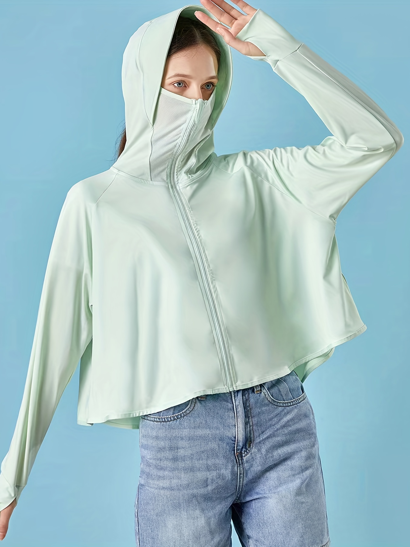 Women's Sun Protection Hooded Shirt Cooling Breathable Uv - Temu United  Arab Emirates