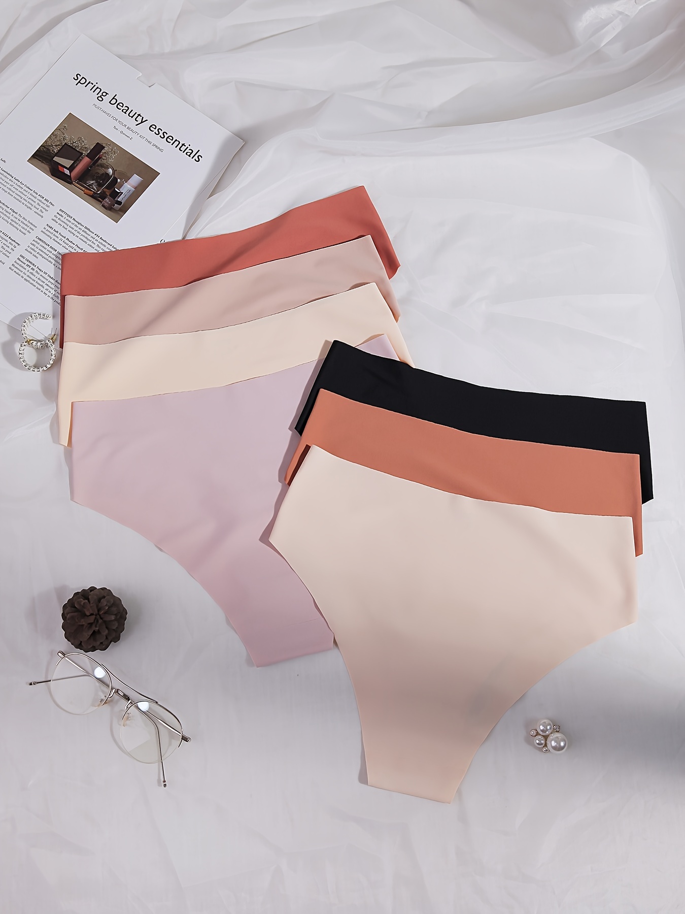 Simple Nude Color Seamless Panties, Low Cut Natural Skin Color Panties,  Women's Lingerie & Underwear