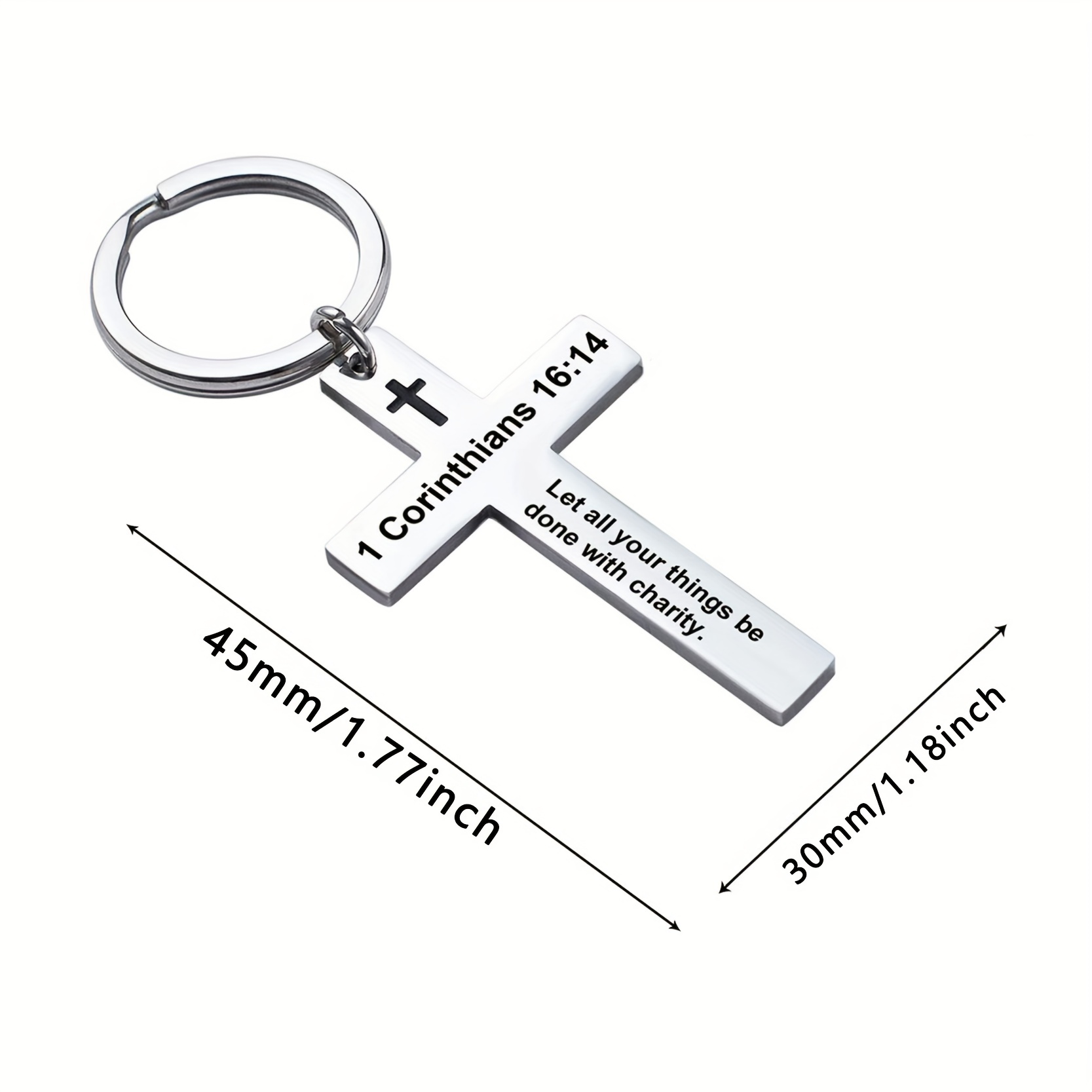 Bible Verse Cross Keychain Christian Metal Key Ring Purse - Temu