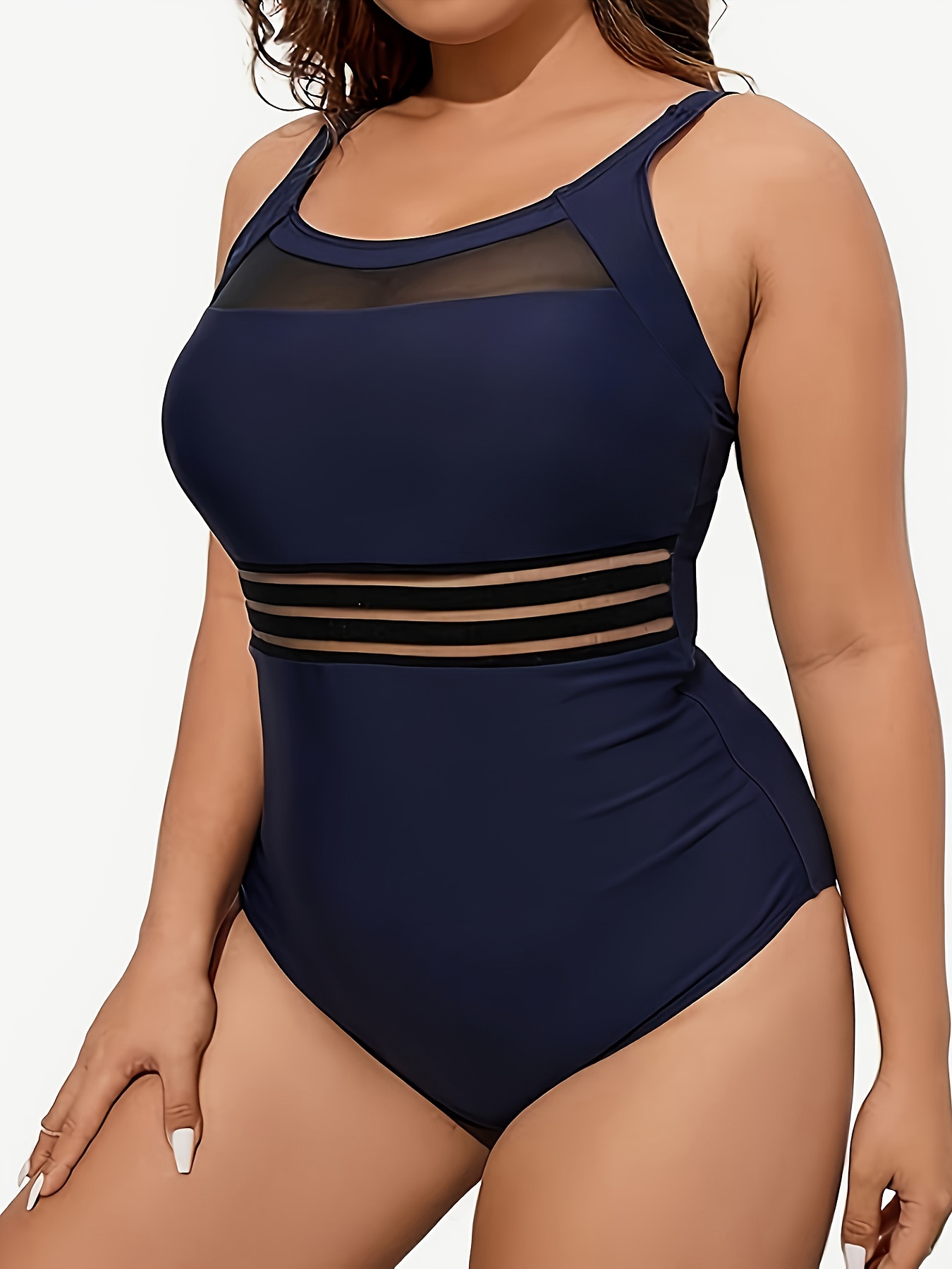 Plus size 2025 navy swimsuit