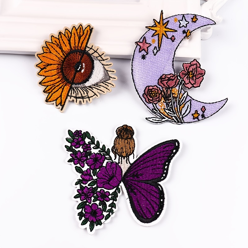 Embroidery Butterfly Patches Iron-on Patch Appliques Sewing Craft Supplies  5pcs