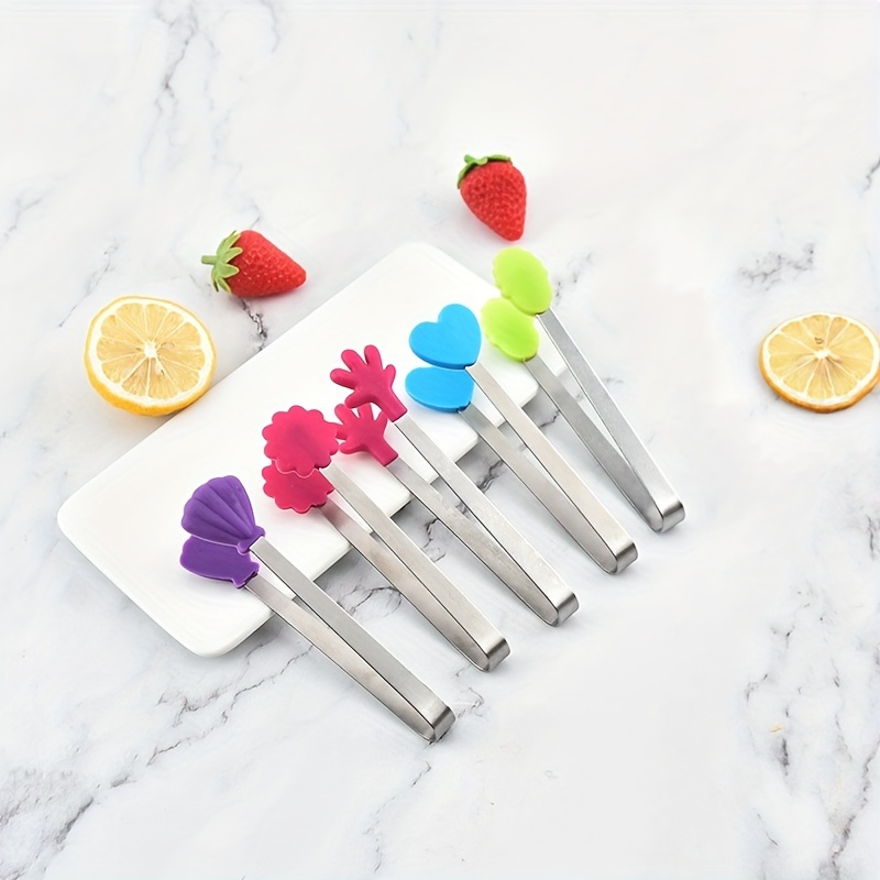 Kitchen Tongs Small Silicone Tongs With Stainless Steel - Temu