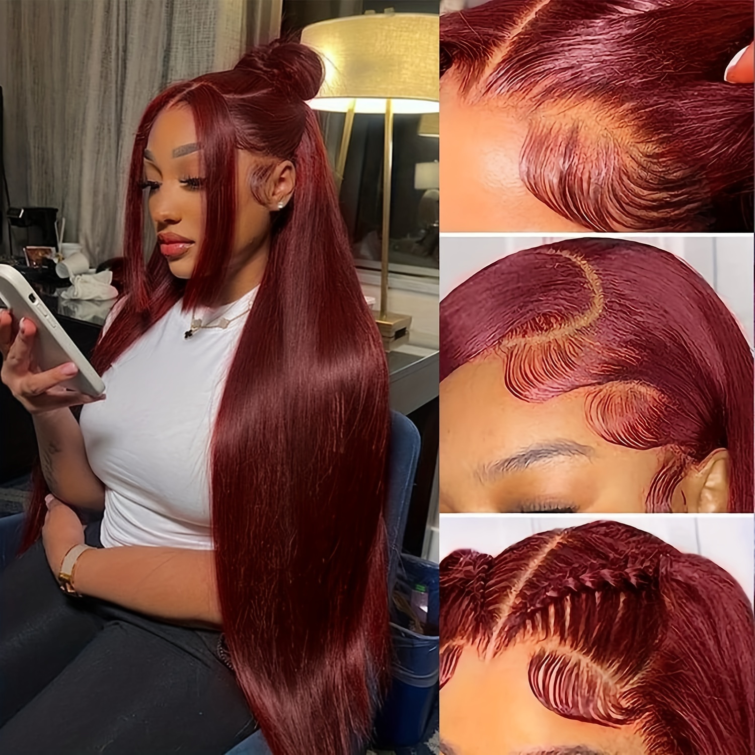 Reddish Brown Silky Straight 6in Fitted Glueless HD Lace Wig [GW02]