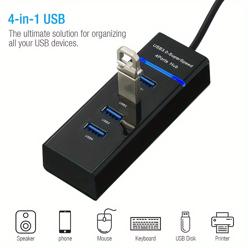Extension USB 3.0 Adaptateur Hub USB 3.0 À 4 Ports - Temu France