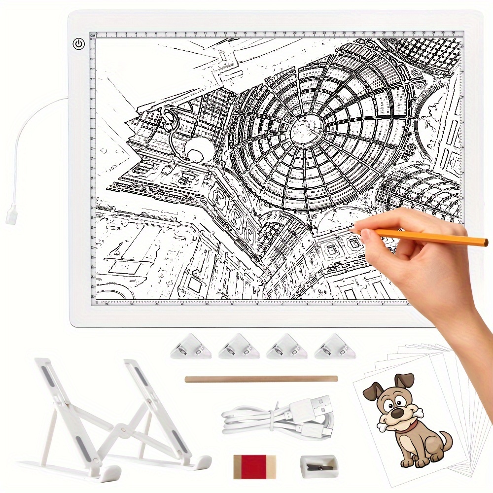  A4 Wireless Battery Powered Light Pad, Tracing Light Box  Dimmable Brightness Rechargeable LED Light Board Portable Cordless Copy  Board For Artist Drawing Sketching X-ray Viewing