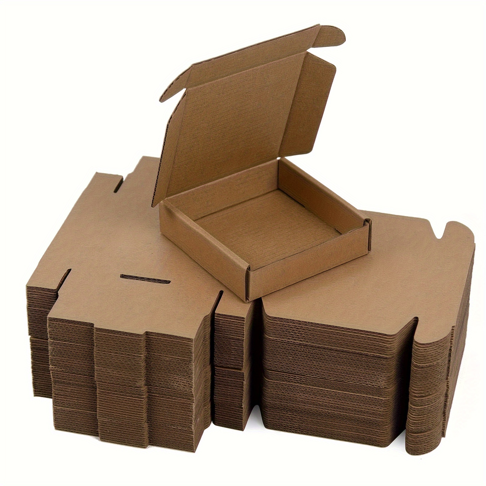 Paquete de 50 cajas de envío pequeñas de 6 x 4 x 1.6 pulgadas, cajas  pequeñas de cartón reciclable, cajas de embalaje marrones, cajas de correo  para