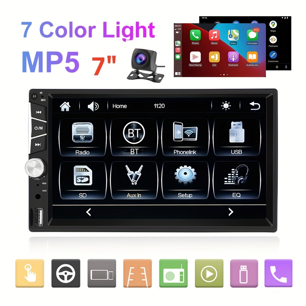 Car Radio 2 Din Car Auto For Carplay Android Auto Universal 7inch Touch  Screen Car Multimedia Playe