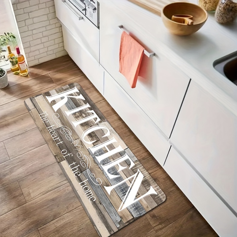 1pc Non-slip Kitchen Mat, Creative Monogram Motif Floor Carpet, Rug For Indoors Outdoors Home Decor Room Supplies Spring Decor