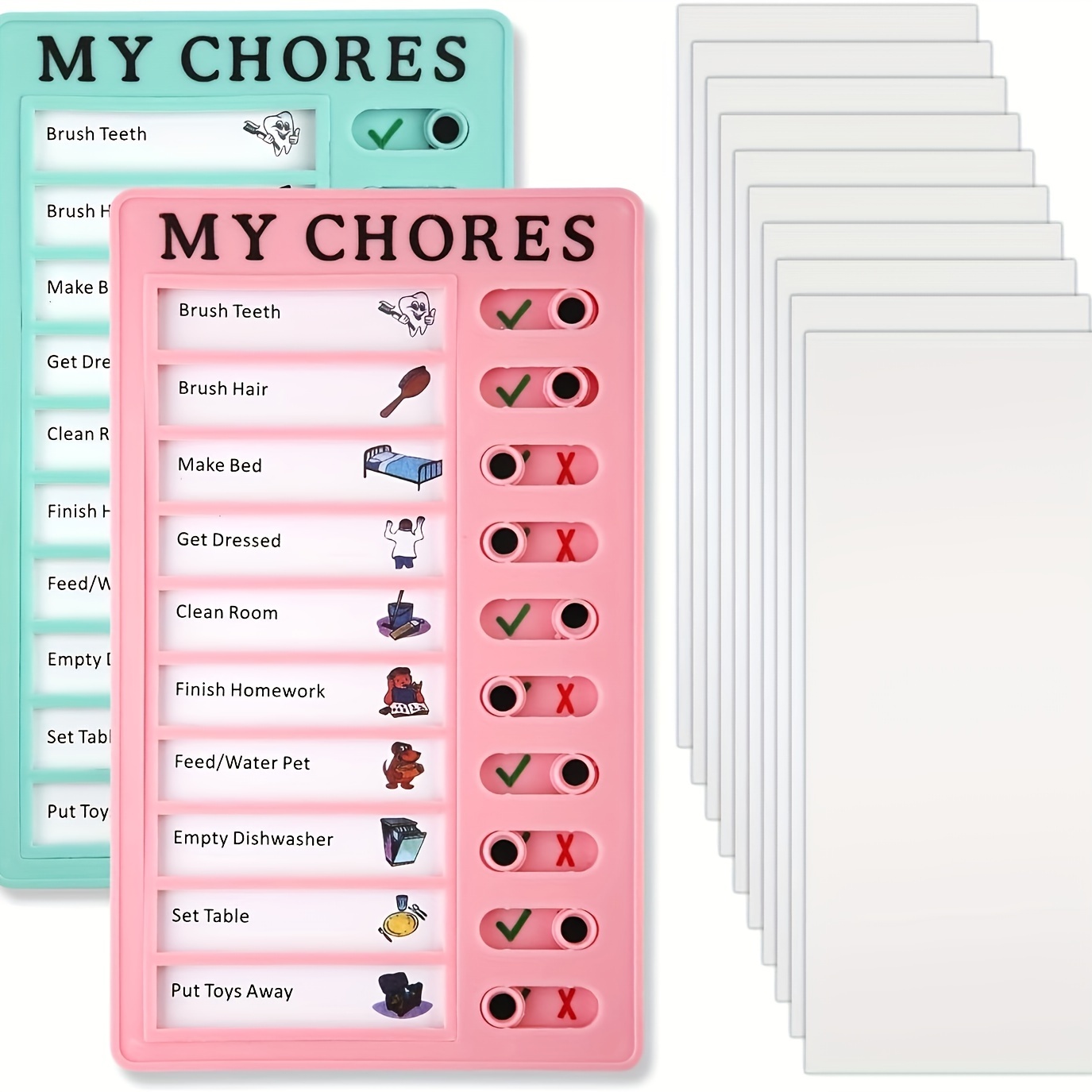 4 Pieces to Do List Checklis Boards Plastic RV Chore Chart Memo Boards  Detachable Message Board Checklist Slider Schedule Planning Boards with 8