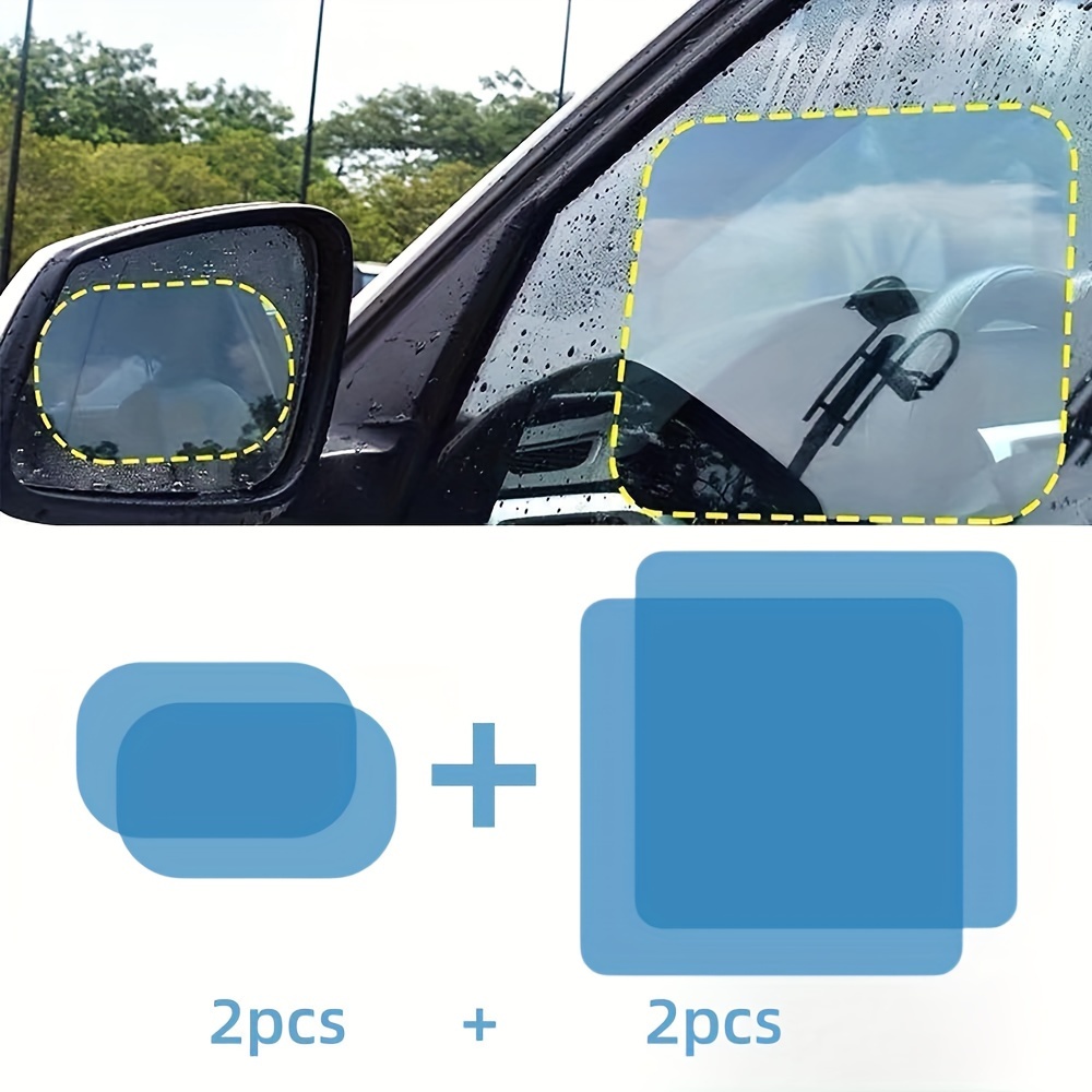 2Pcs Auto Rückspiegel Regen-proof Film Anti-Fog Klar Schutzfolien Auto  Fenster Regen Schutz Wasserdicht aufkleber - AliExpress