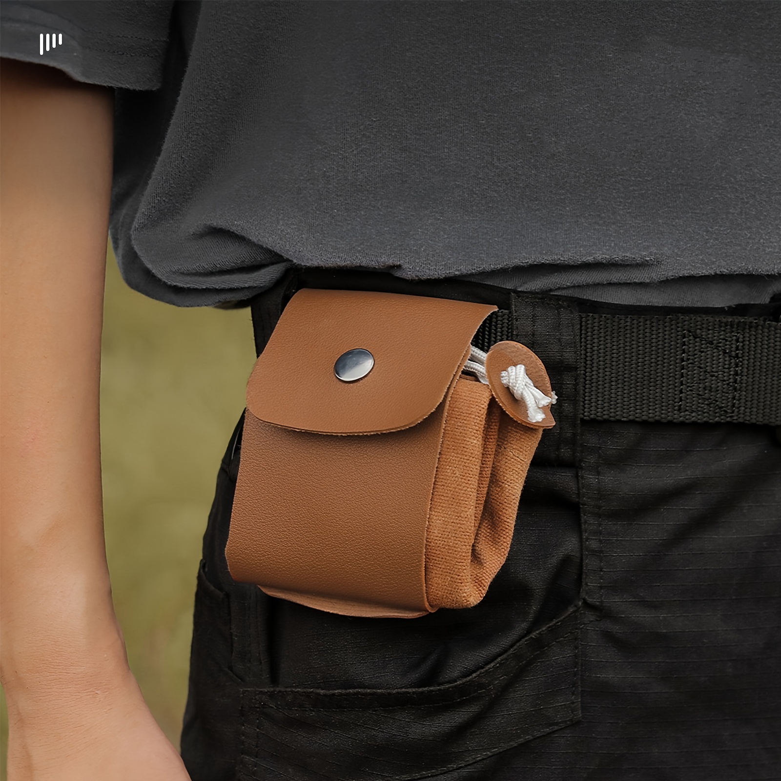 Durable Pu Leather Belt Pouch Outdoor Activities Ideal Foraging