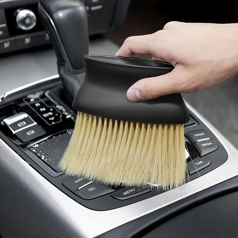2pcs Car Detailing Brushes, Long Hair Wide Handle Brushes Auto Interior  Detail Cleaning Dust Removal Brush For Car Interior, Air Vents, Dashboard,  Emb