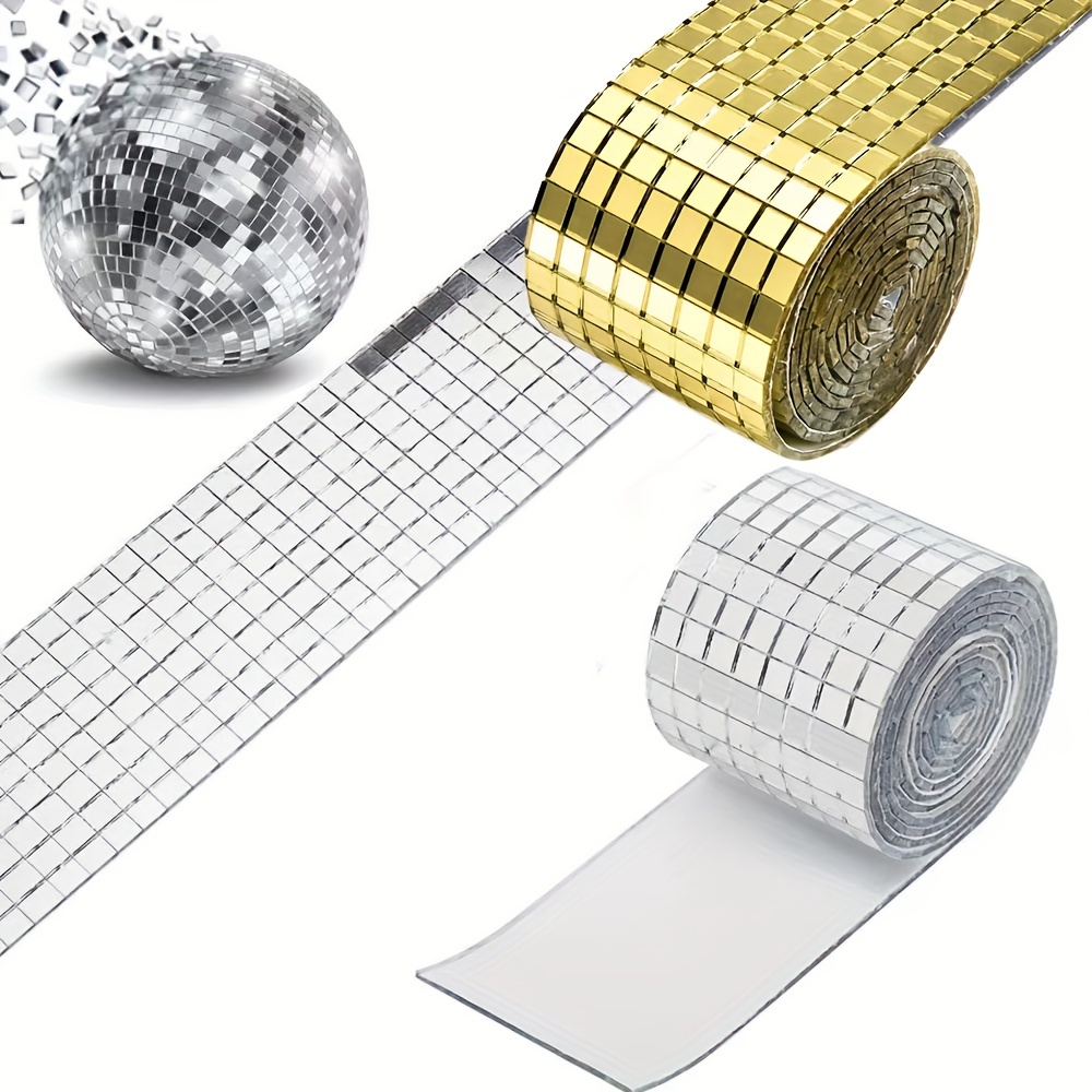 1464PCS Disco Ball Mirror Tiles 5 x 5 mm ,Self-Adhesive for DIY Craft Art  Collage Disco Party Indoor Outdoor Decoration(Silver)