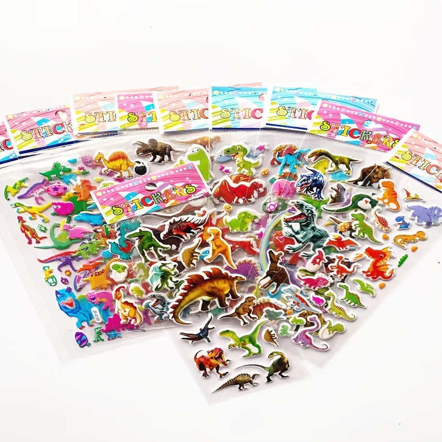 8Sheets Kids 3D Cartoon Puffy Bulk Stickers Girls Boys Birthday Gifts  Scrapbooking Laptop Decoration Teacher Reward Sticker Toys