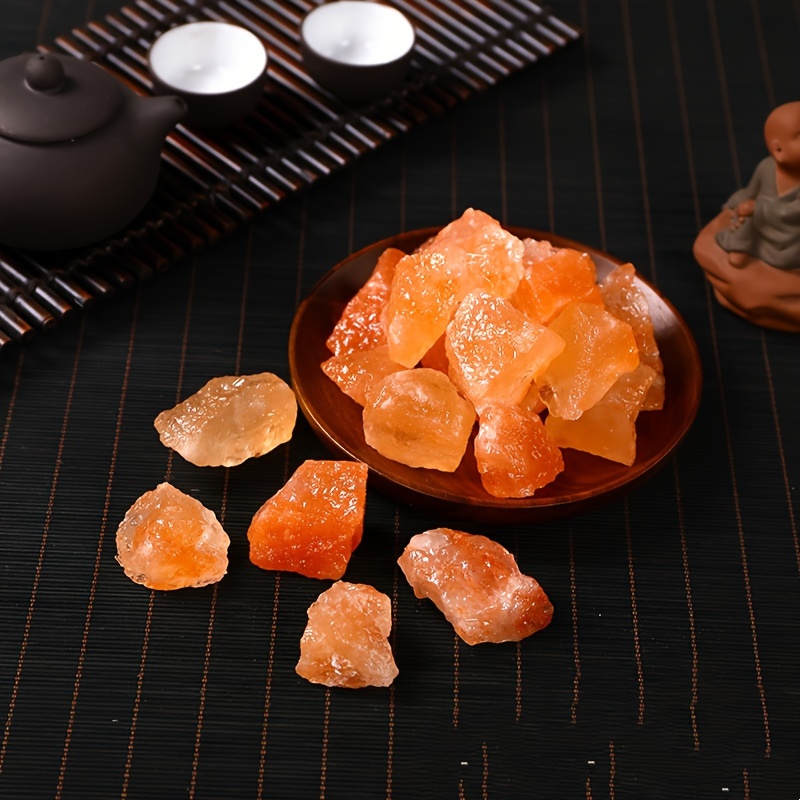 

100g/pack 1.18"-1.96" Large Particles Of Natural Orange Salt Raw Stone, Crystal Incense Stone Expansion Of The Stone Flower Pot Fish Tank Decoration Stone Crafts