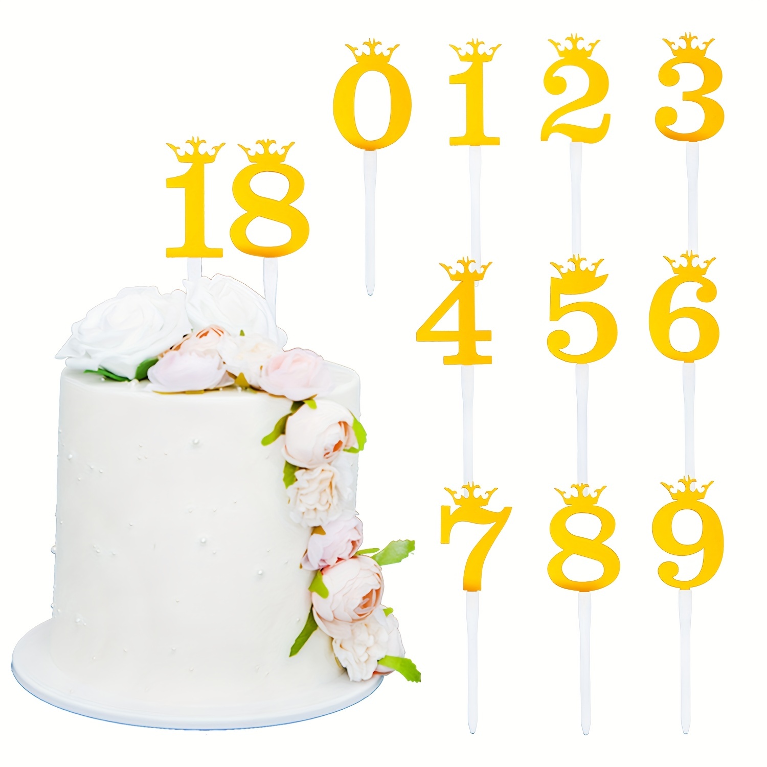 Velas doradas de cumpleaños con número 18 para pastel, diseño 3D, número  18, velas brillantes para adolescentes, cumpleaños, aniversario, boda