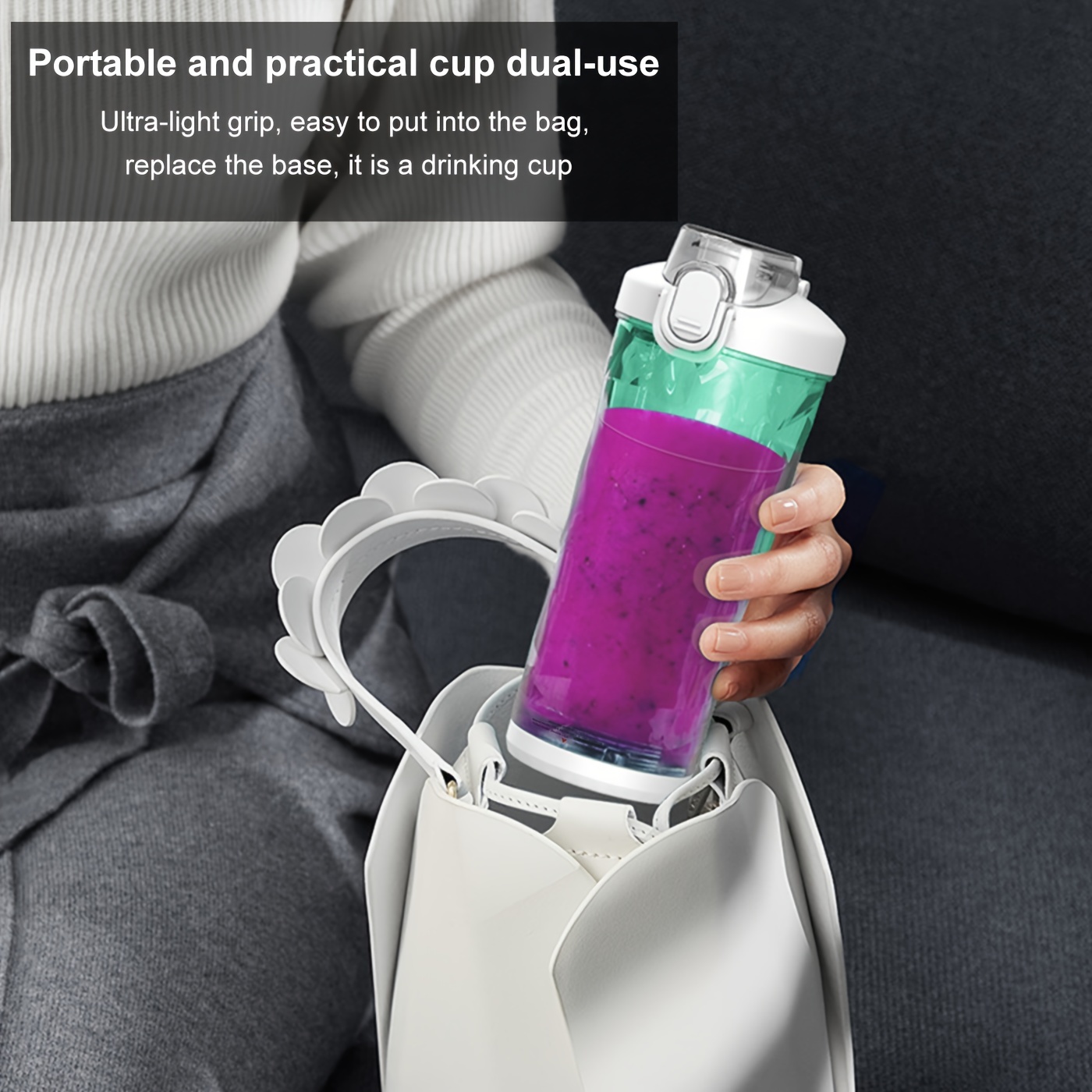 Portable Blender, Electric Juicer Cup Portable High Borosilicate Glass Cup  With Leather Handle, Portable Drinking Port Water Bottle For School Travel  Summer Essential Beach Vacation Essential Back To School Supplies - Temu