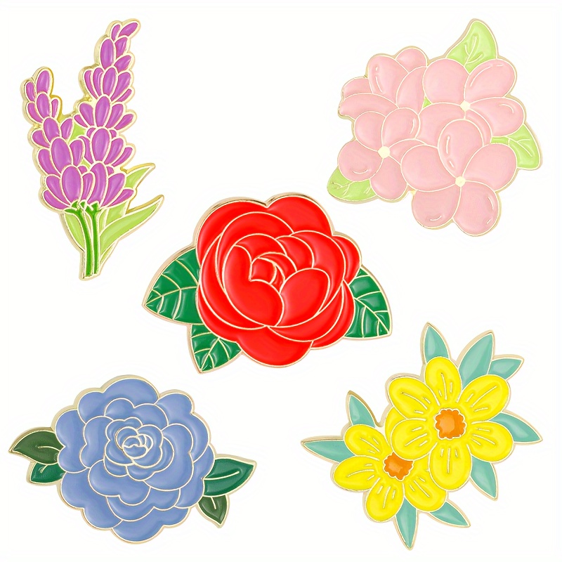 Yard Flower Enamel Pins, Flowers Brooches Lapel Badges, Nature Garden Plant  Pin Badge - Temu