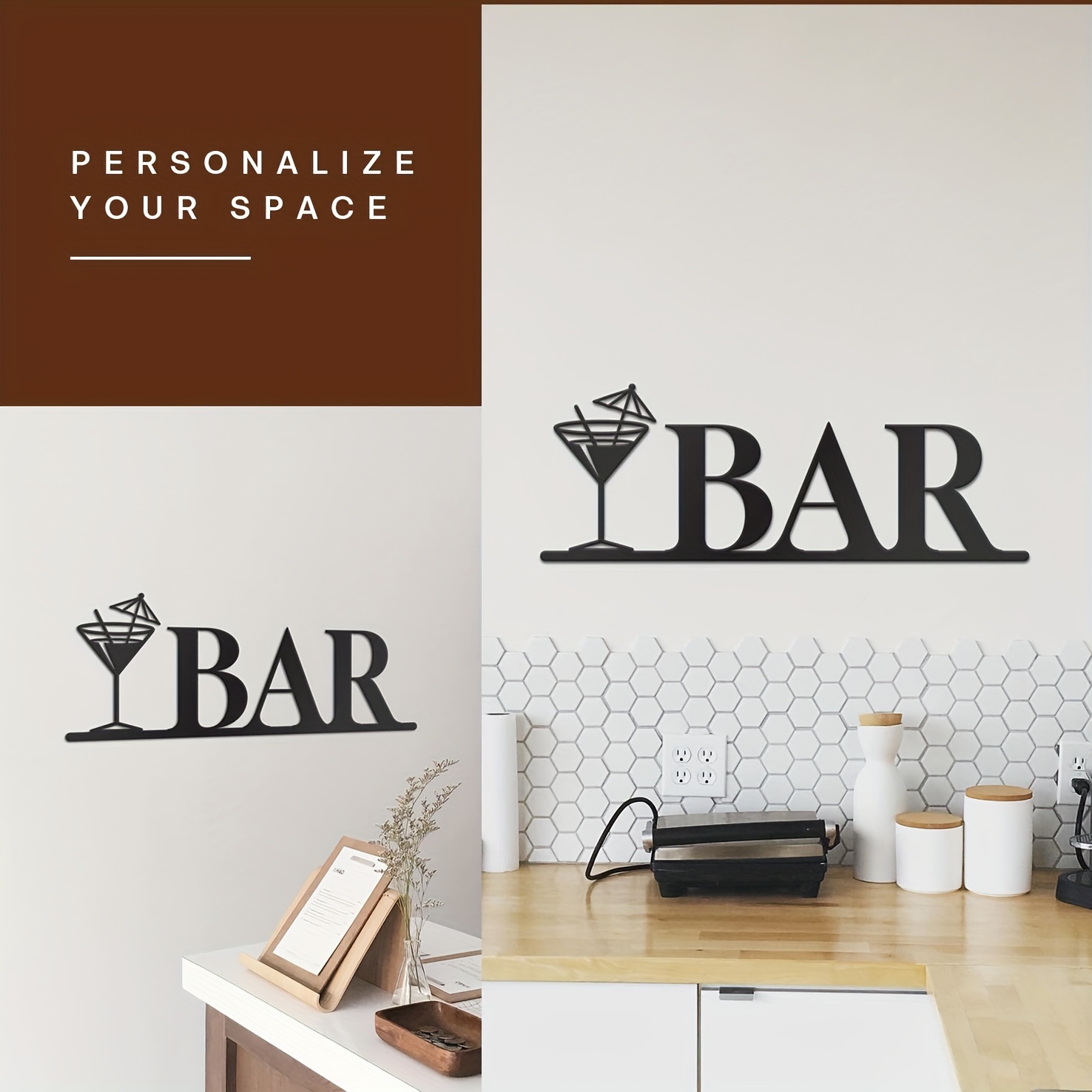 Bar Sign Metal Bar Wall Decor Letras Barra Negra Decoración - Temu