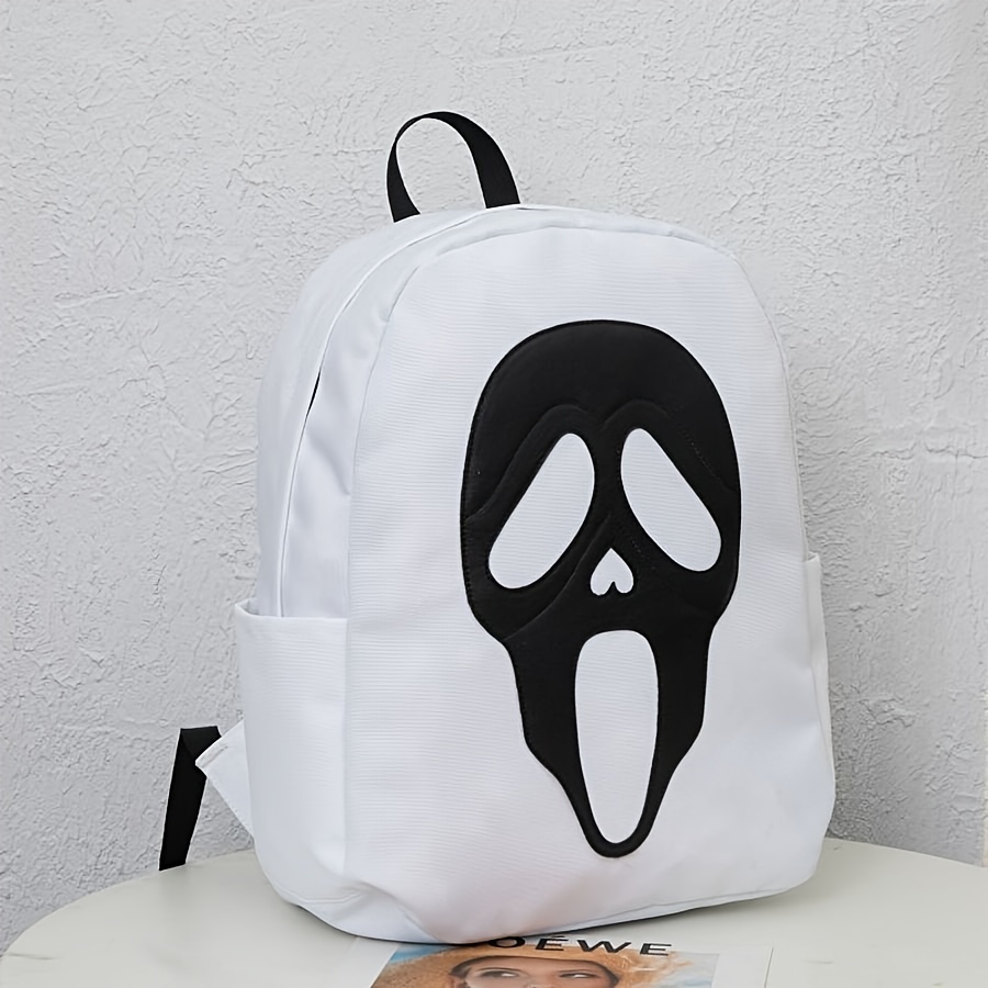 Plush Skeleton Design Backpack, Funny Gothic Halloween Rucksack, Cute  Cartoon Ghost Skull Elf Travel Bag - Temu