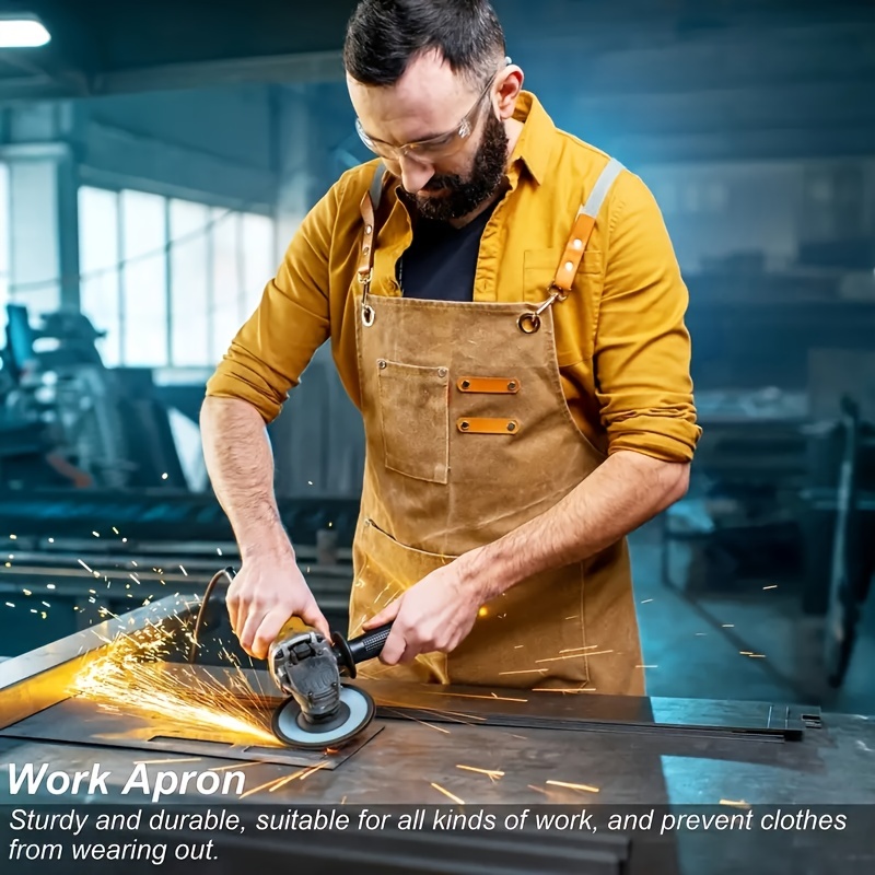 1pc Grembiule Cotone Abbigliamento Lavoro Caffè Tinta Unita - Temu