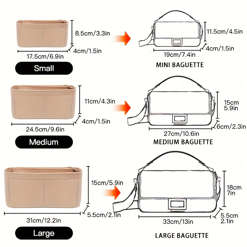 Makeup Handbag Organizer Inner Purse Portable Cosmetic Inside Bags Insert  Bag Organizer for Chanel 19 Flap bag S M L Size