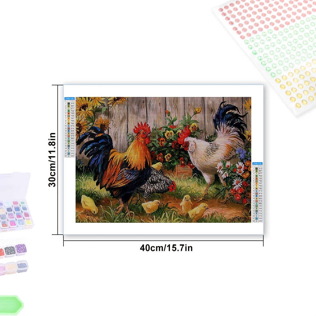 Chickens Dinosaur Diy Diamond Painting Kit, 5d Animal Rhinestone Set ...