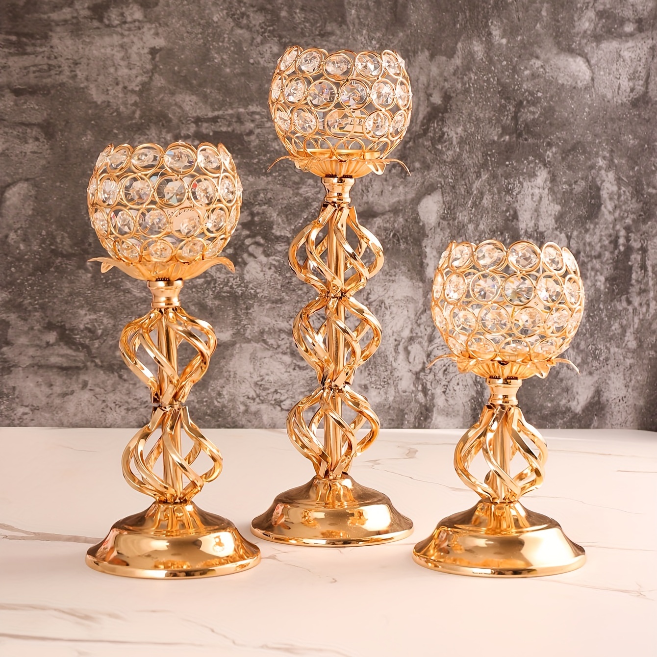 Candelabros decorativos de cristal plateado con 3 brazos, portavelas de  mesa, centro de mesa, decoración para mesa de comedor, decoración del  hogar