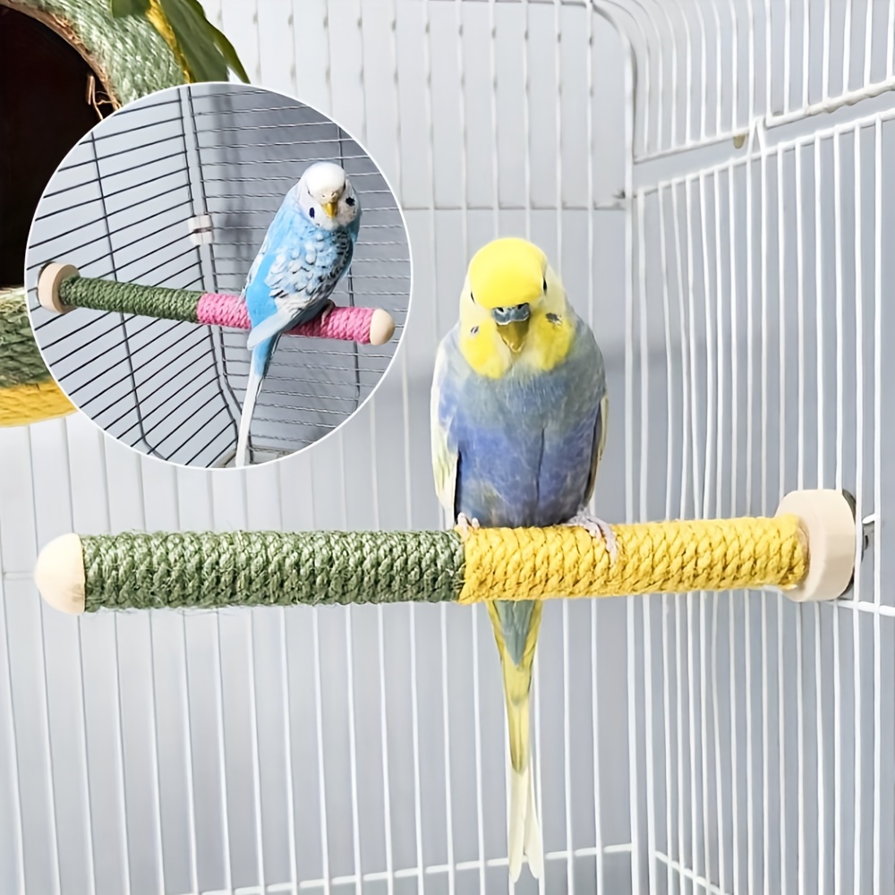 Bird Perch Paw Beak Grinding Stick Grit Stand for Parrot Budgies Parakeet  Cockatiels Conure Finch Random Color（9.84inch/25cm）