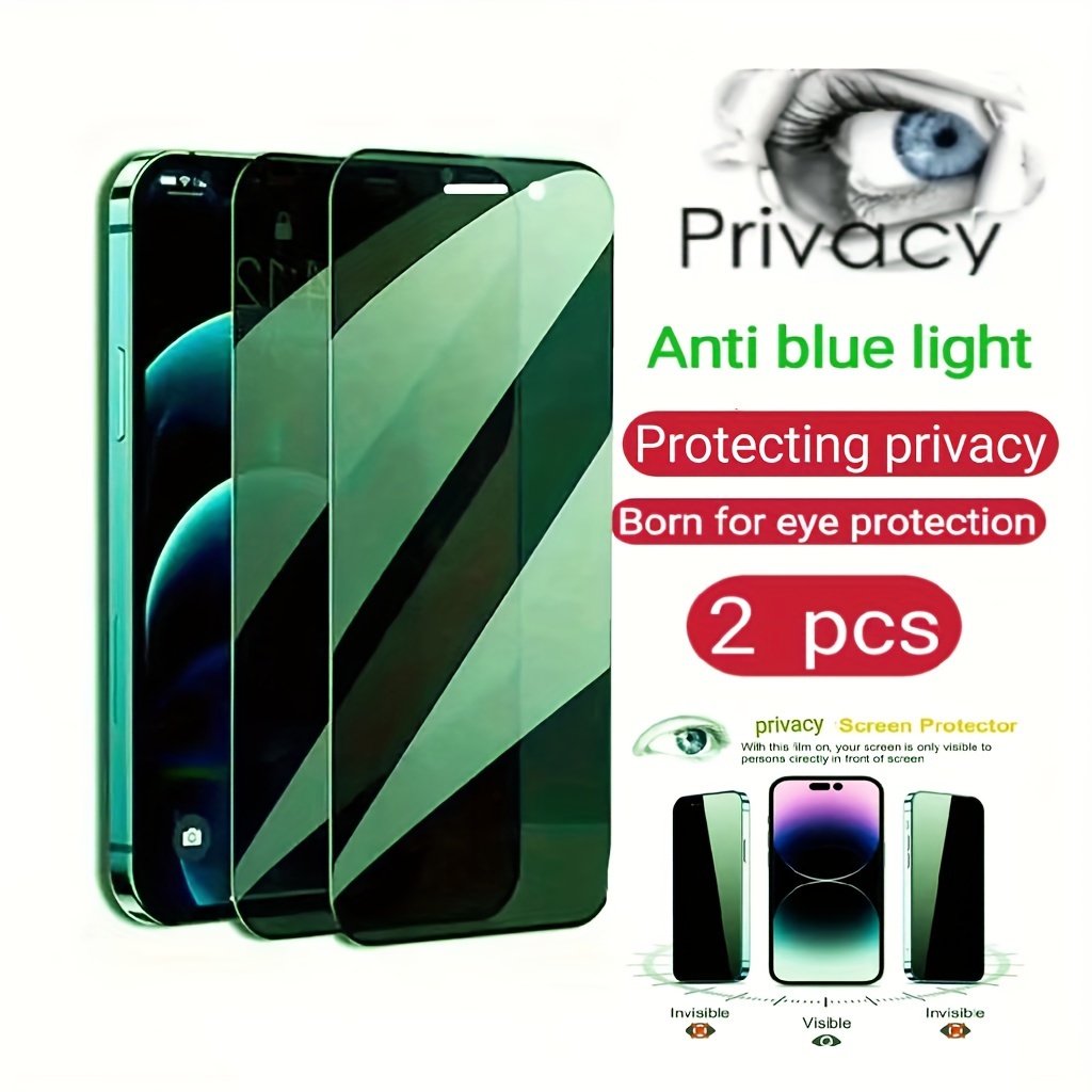 Privacy Tempered Glass Screen Camera Protector For iPhone 15 14 13 12 11  Pro Max