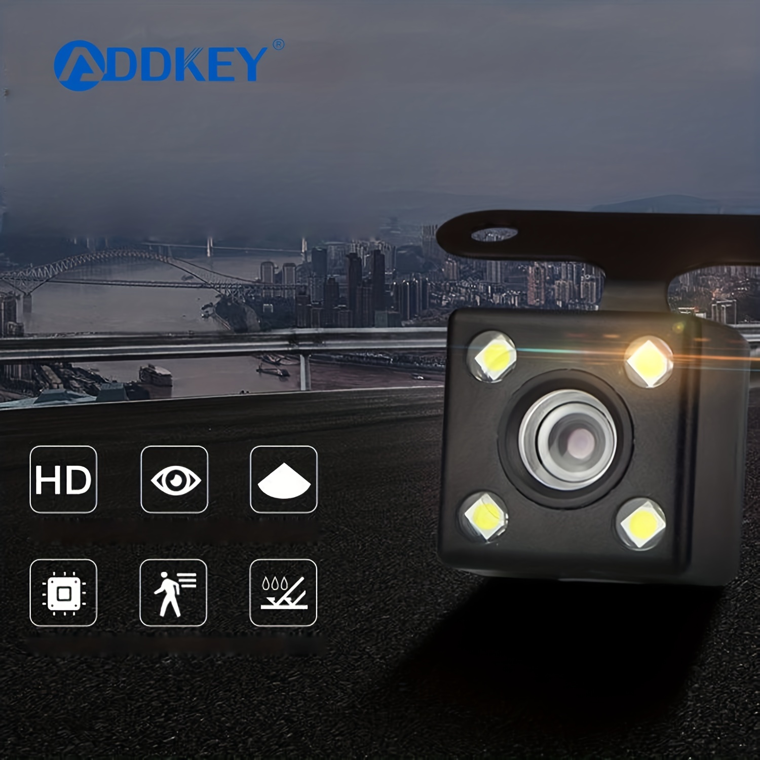 SHYEKYO Cámara de coche, grabación en bucle, detección de movimiento,  cámara delantera y trasera, aleación de zinc, pantalla HD de gran angular  de 170