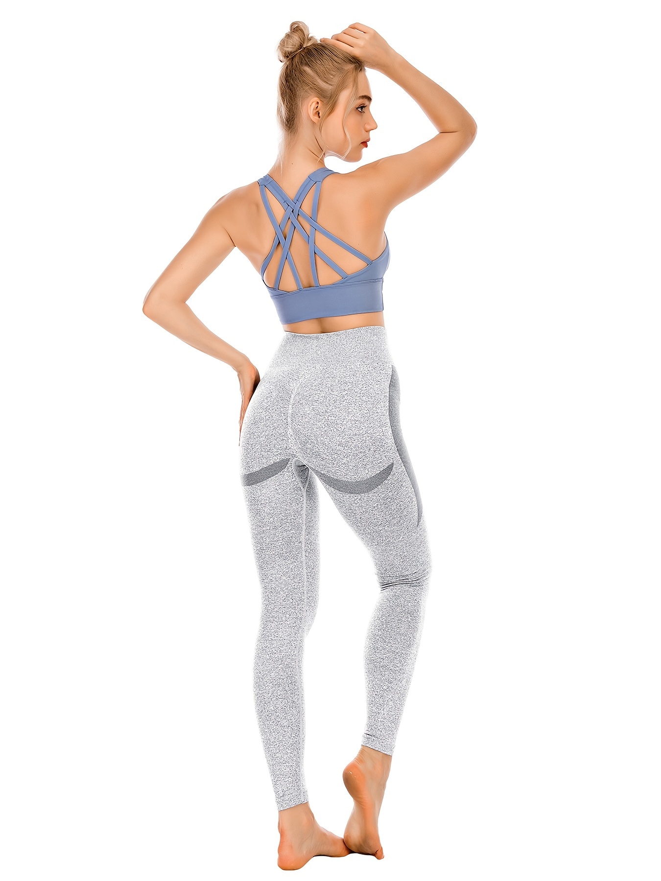 High Rise Stretchy Contrast Color Leggings Exposed Side Seam - Temu