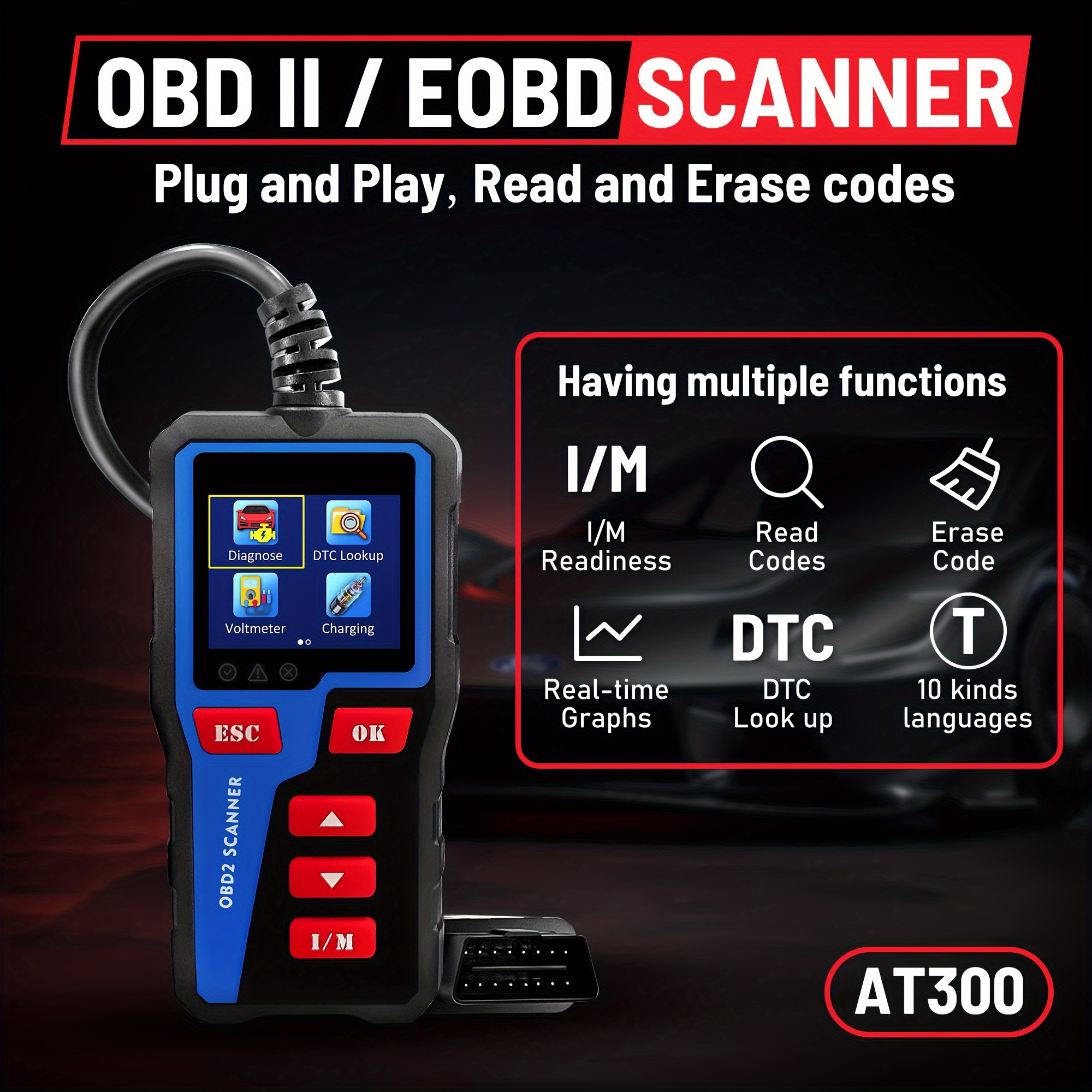Scanner Voiture OBD2 Outil Diagnostic Lecteur Code Erreur Moteur Testeur  Batterie - Outillage (11132893)