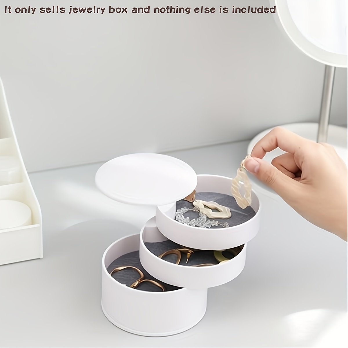 1pc Multi-layer Rotating Jewelry Storage Organizer, Minimalist