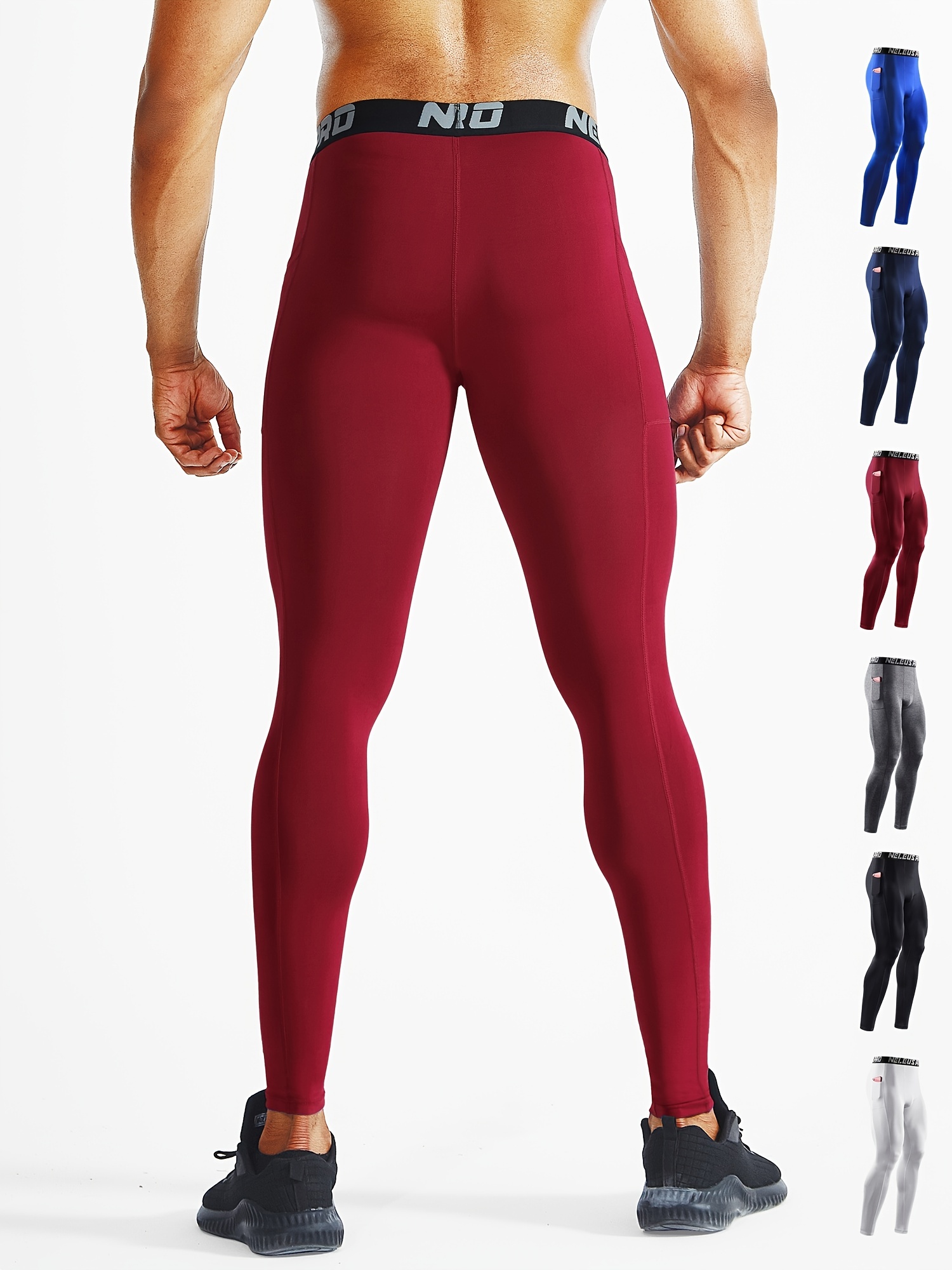 Men's Cotton Compression Leggings Cool Dry Baselayer Tights