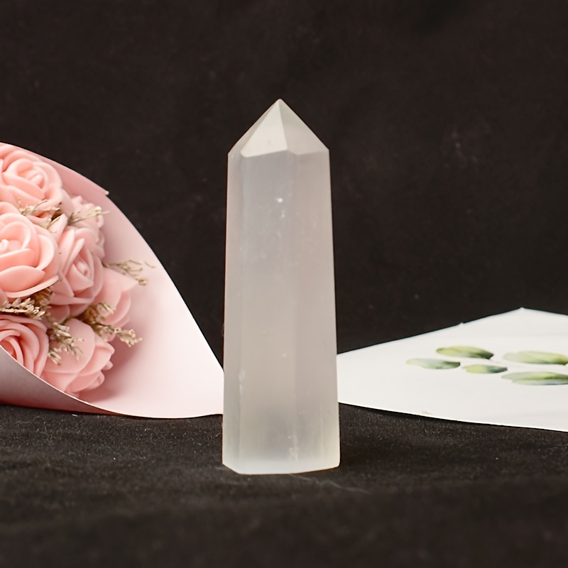 Pietra Di Cristallo Naturale Di Selenite A Punta Di Quarzo, Obelisco  Prismatico Esagonale, Bacchetta Chakra Speciale, Elegante Decorazione Per  La Casa